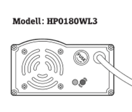 The charging process with charger model HP0180WL3