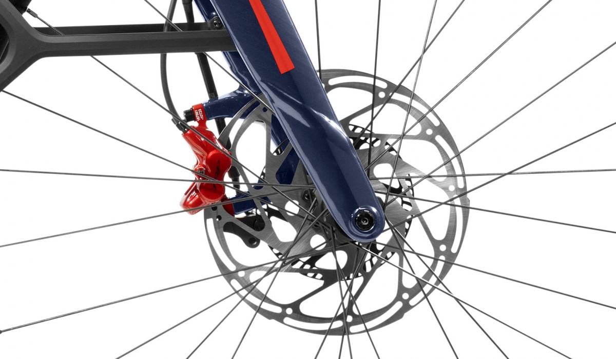 The fully integrated Blubrake anti-lock braking system on the Stromer ST5 Pinion.